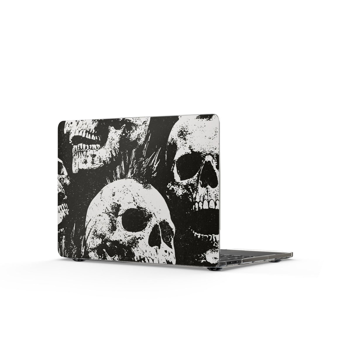 Punk Skull Riot · Clear Hard Case for MacBook · Black