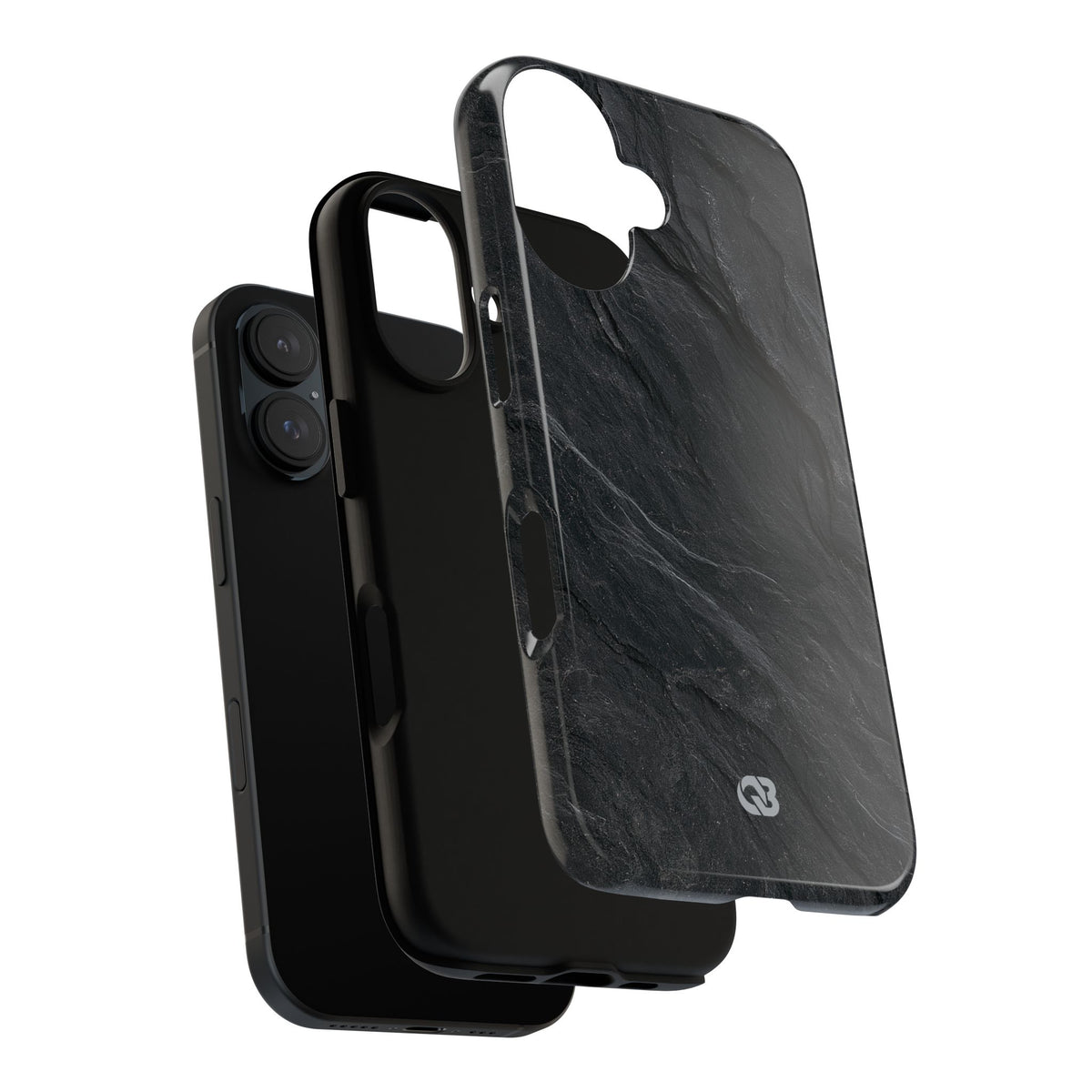 Black Tough Phone Case for iPhone - Midnight Slate Ridge