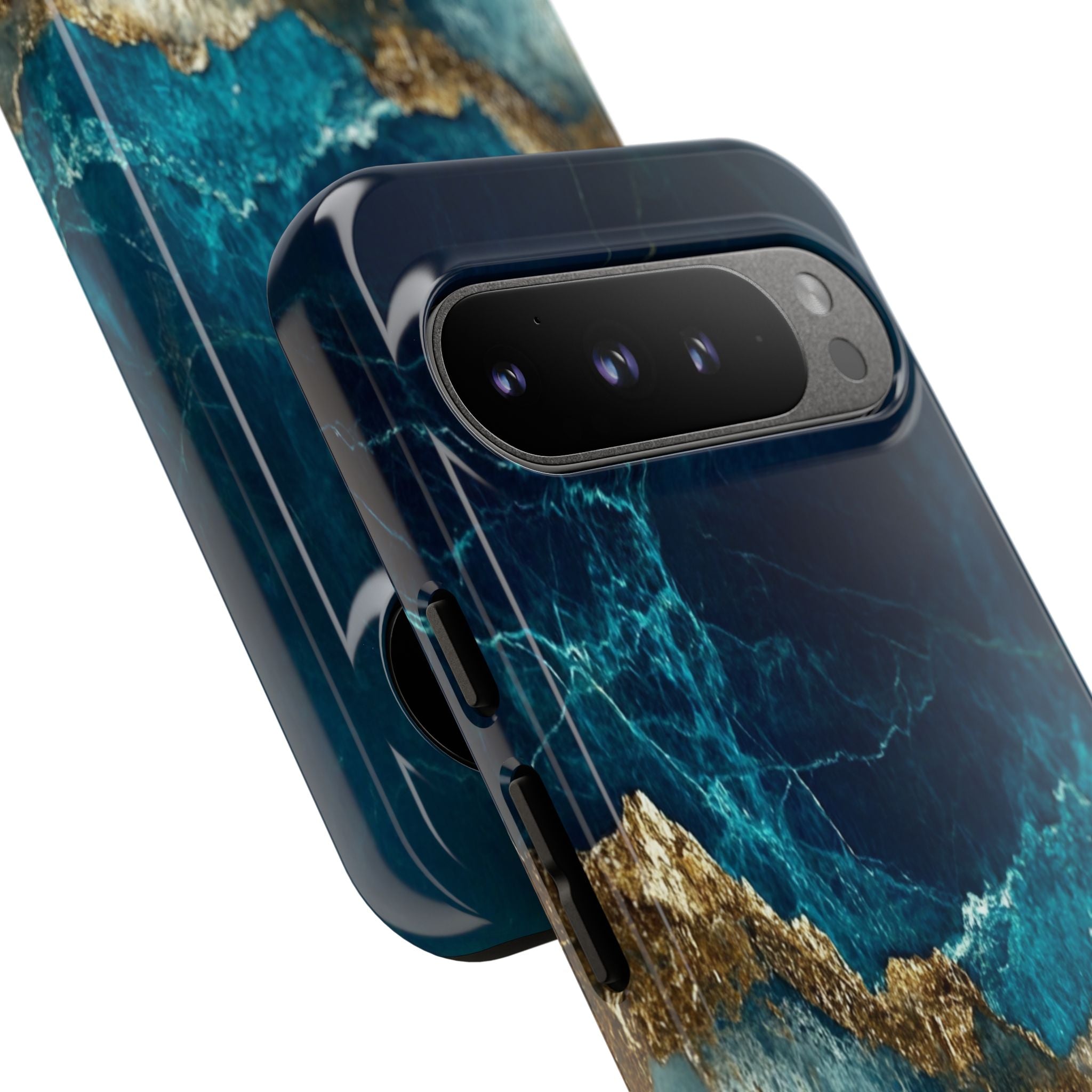 Gezacktes Gold geteiltes Google Pixel 9 Pro XL Case - Tough