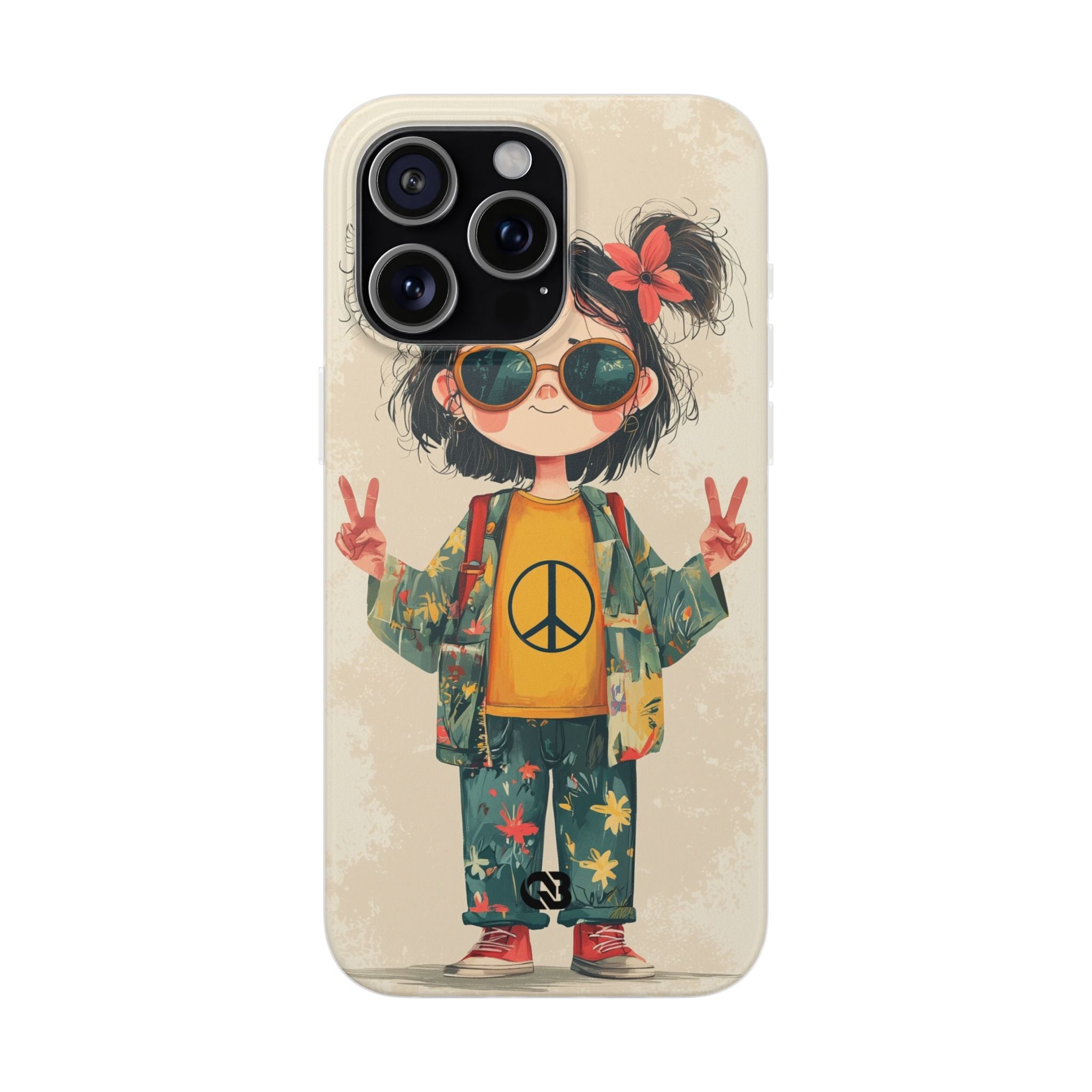 Retro Peace Girl · Soft Phone Case for iPhone