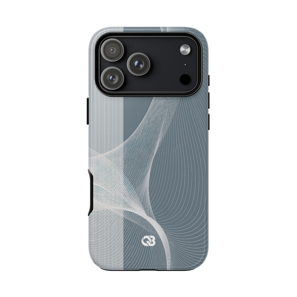 Grey Tough Phone Case for iPhone - Slate Mesh Horizon