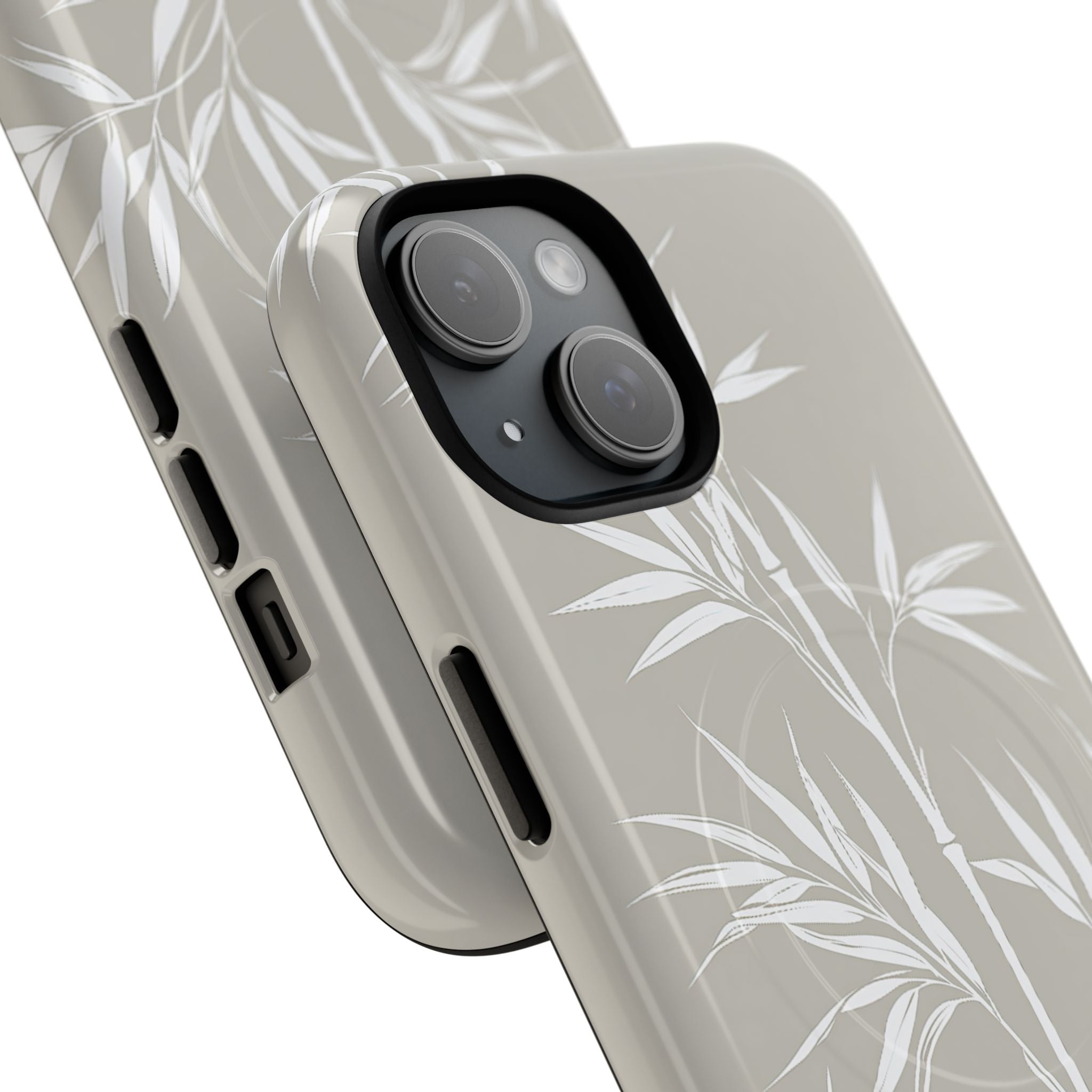 Beige Tough 2.0 Magsafe Phone Case for iPhone - Sandstone Bamboo Stalks