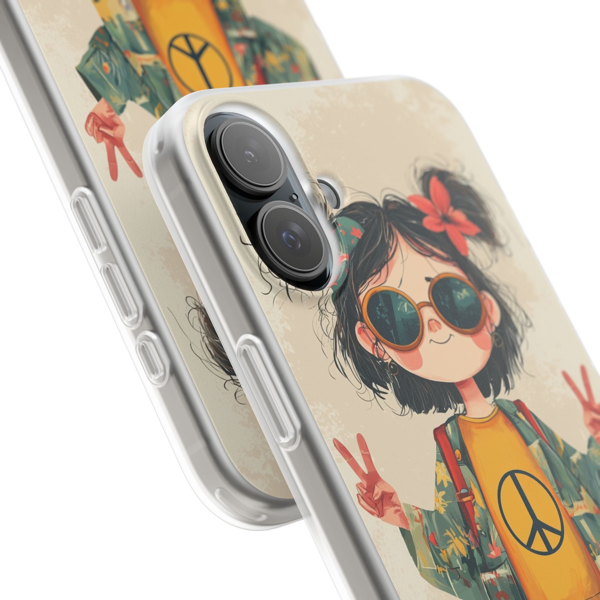 Retro Peace Girl · Soft Phone Case for iPhone