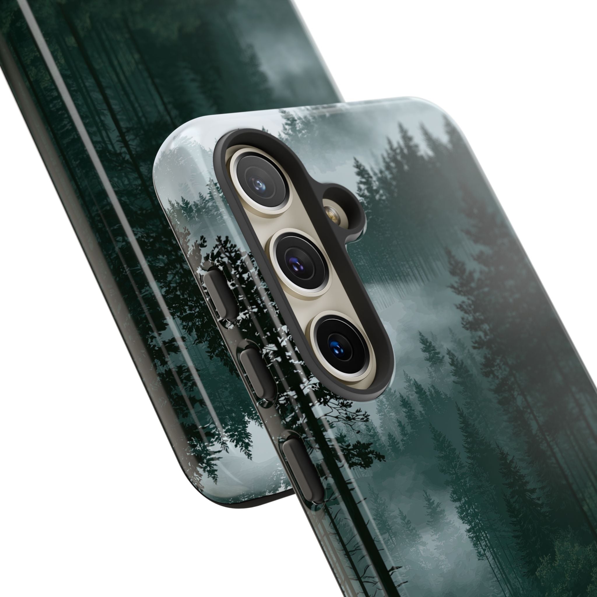 Green Tough Phone Case for Samsung - Misty Evergreen Mirror