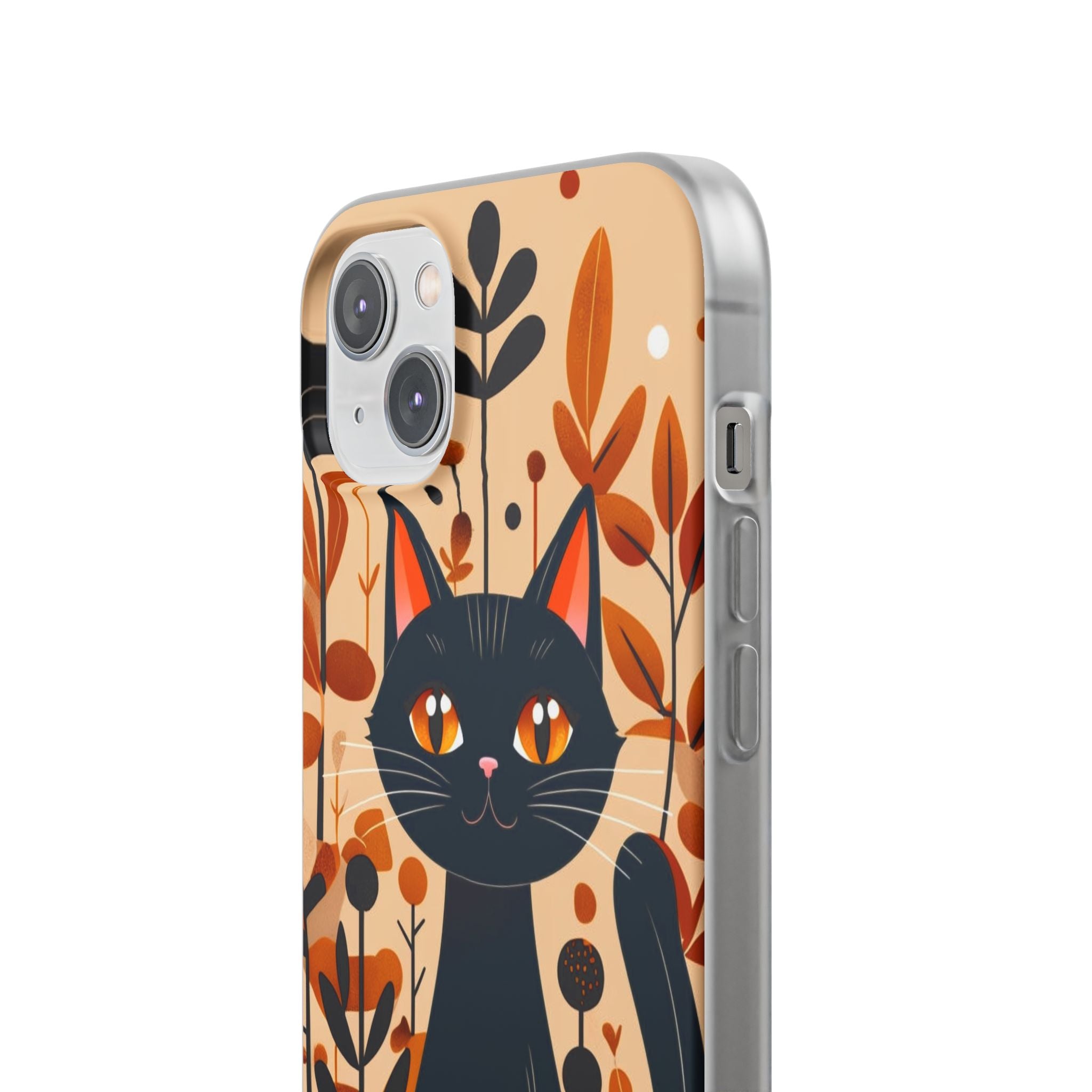 Black Cat Glow iPhone 14 Plus Case - Soft