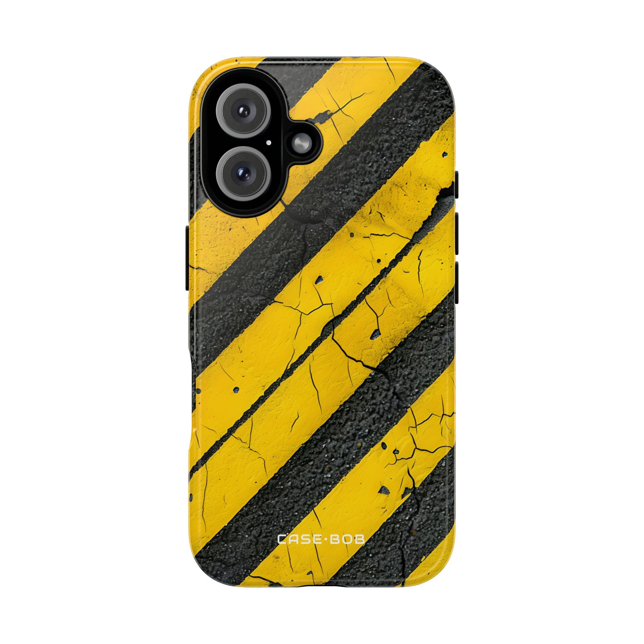 Yellow Stripe Distress iPhone 16 Case - Tough