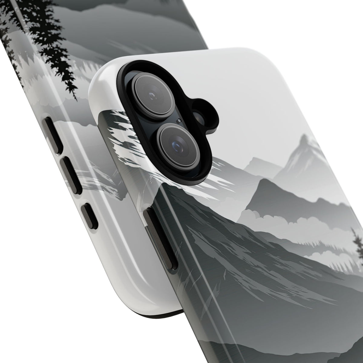 Grey Tough Phone Case for iPhone - Granite Ridge Mist