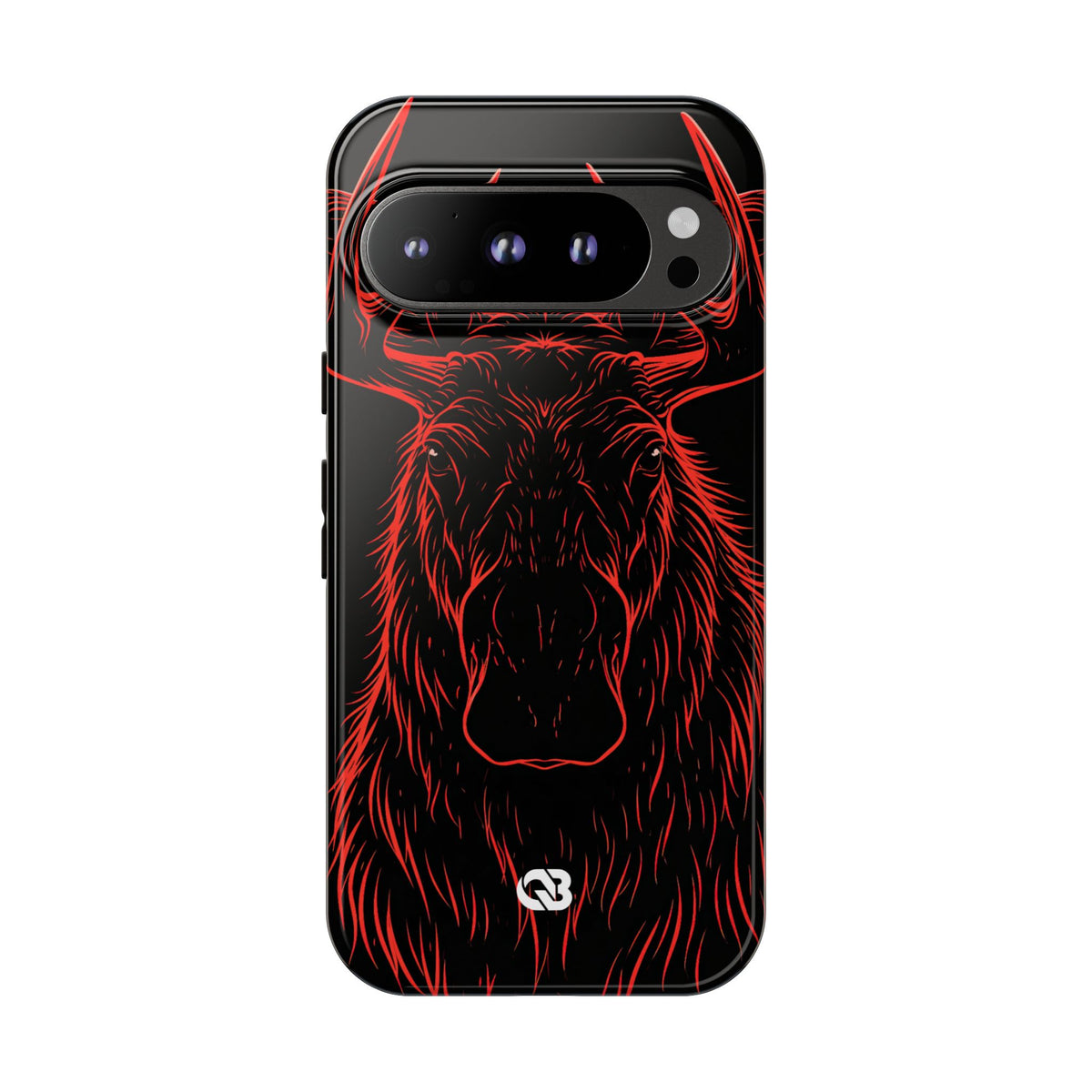 Nordic Moose Contour · Tough Phone Case for Pixel · Red