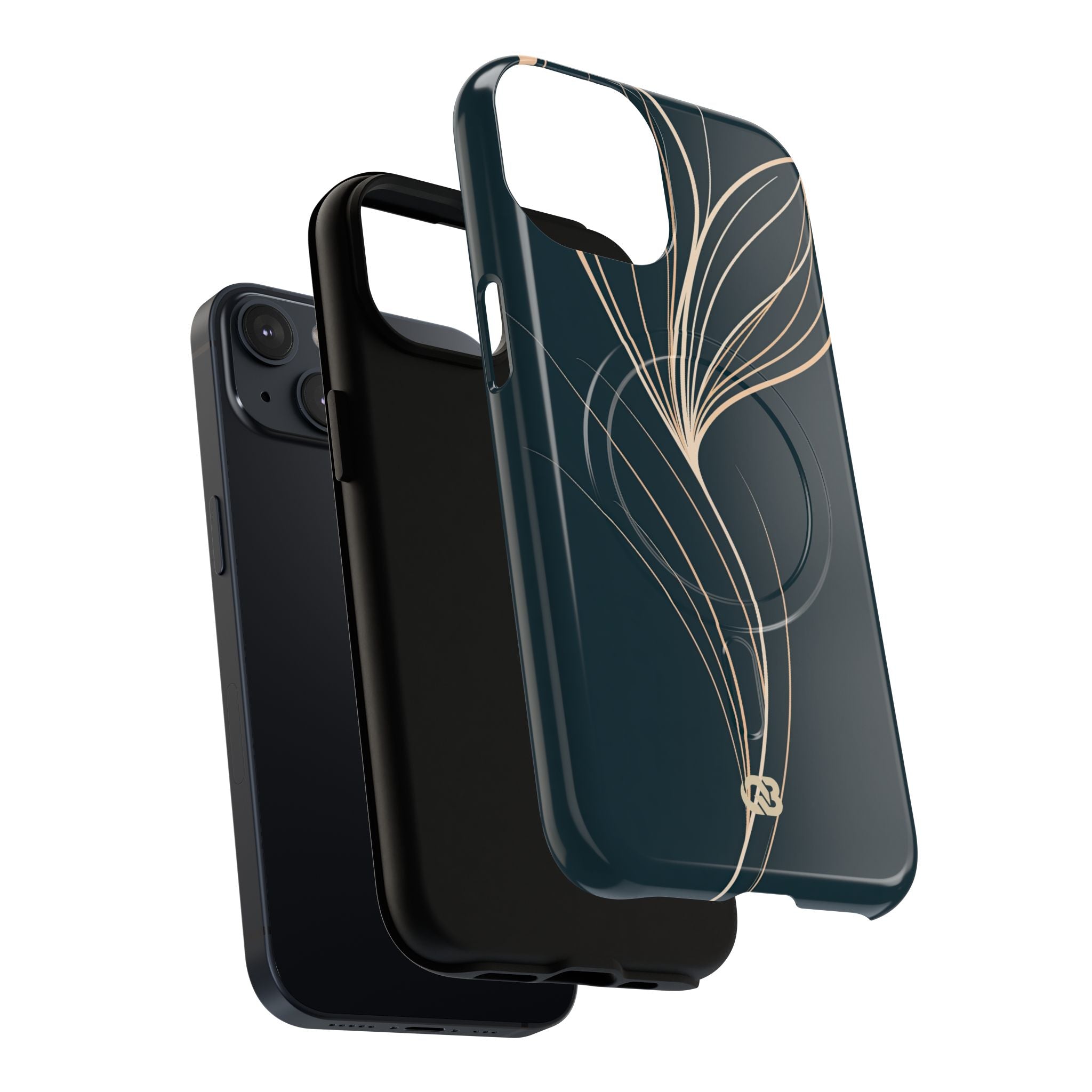 Teal Tough 2.0 Magsafe Phone Case for iPhone - Sandstone Silk Flora