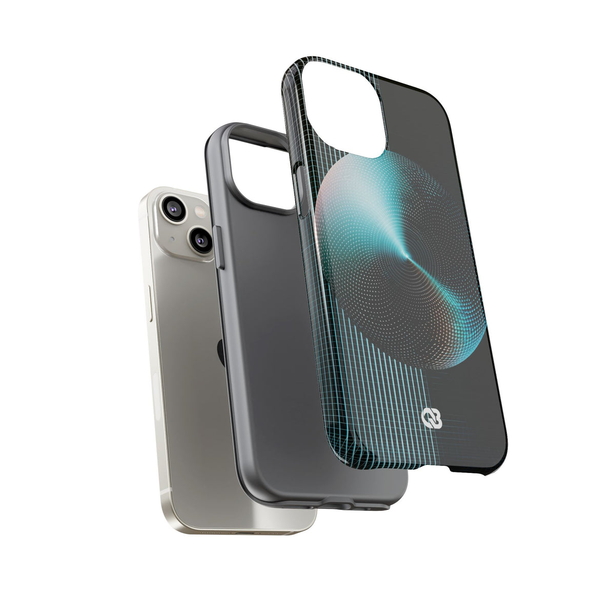Blue Tough Phone Case for iPhone - Cyan Vector Sphere