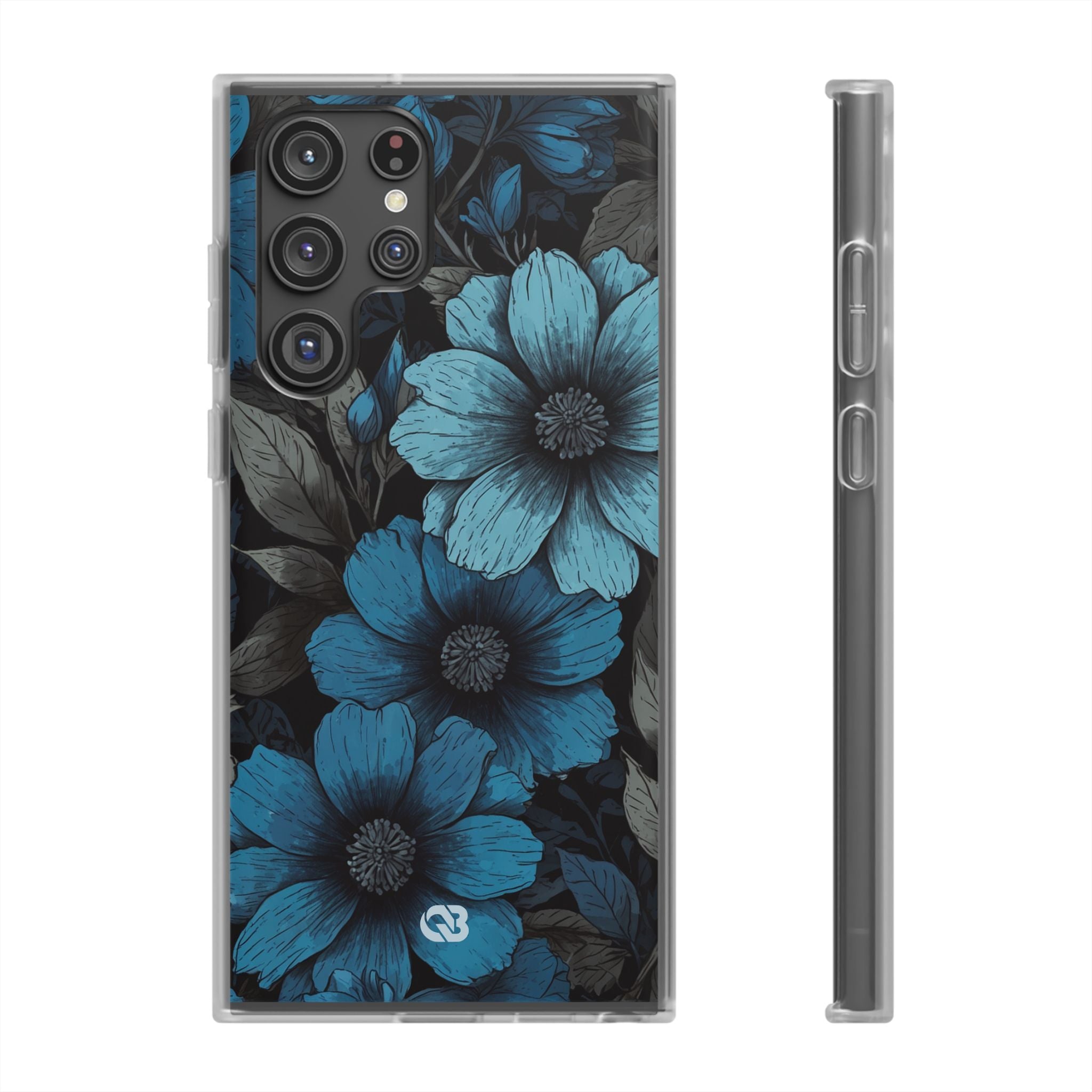 Obsidian Blue Petals · Soft Phone Case for Samsung