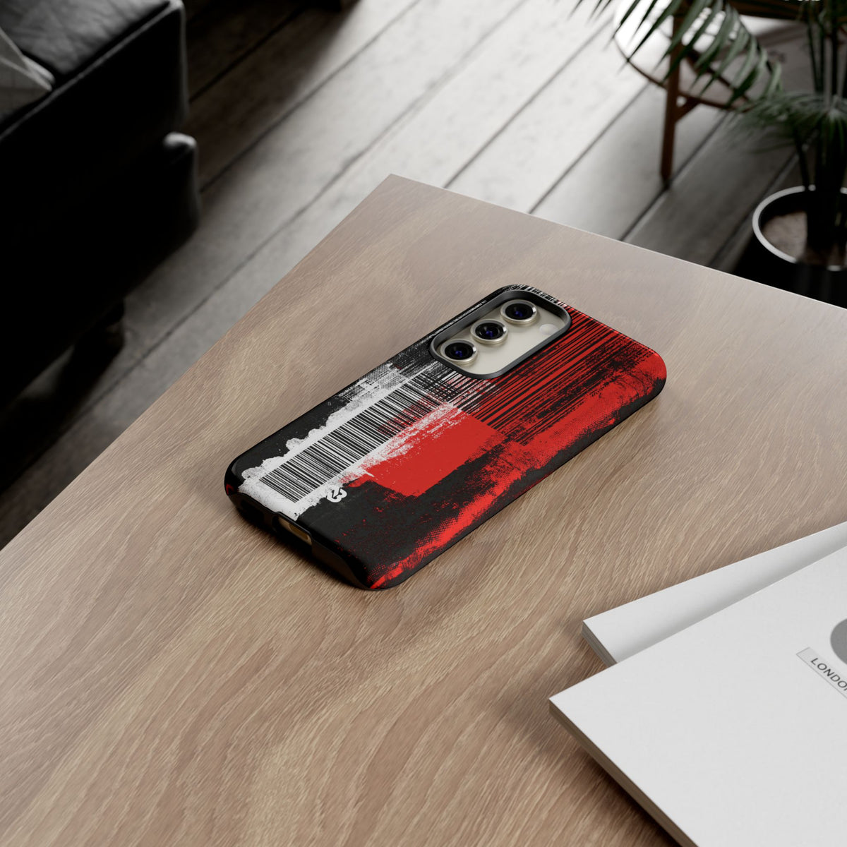 Distorted Barcode · Tough Phone Case for Samsung · Black