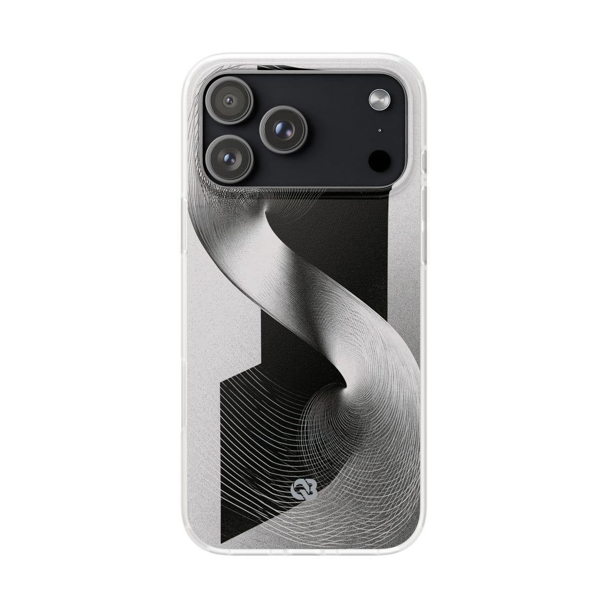 Grey Lite Phone Case for iPhone - Obsidian Moiré Wave