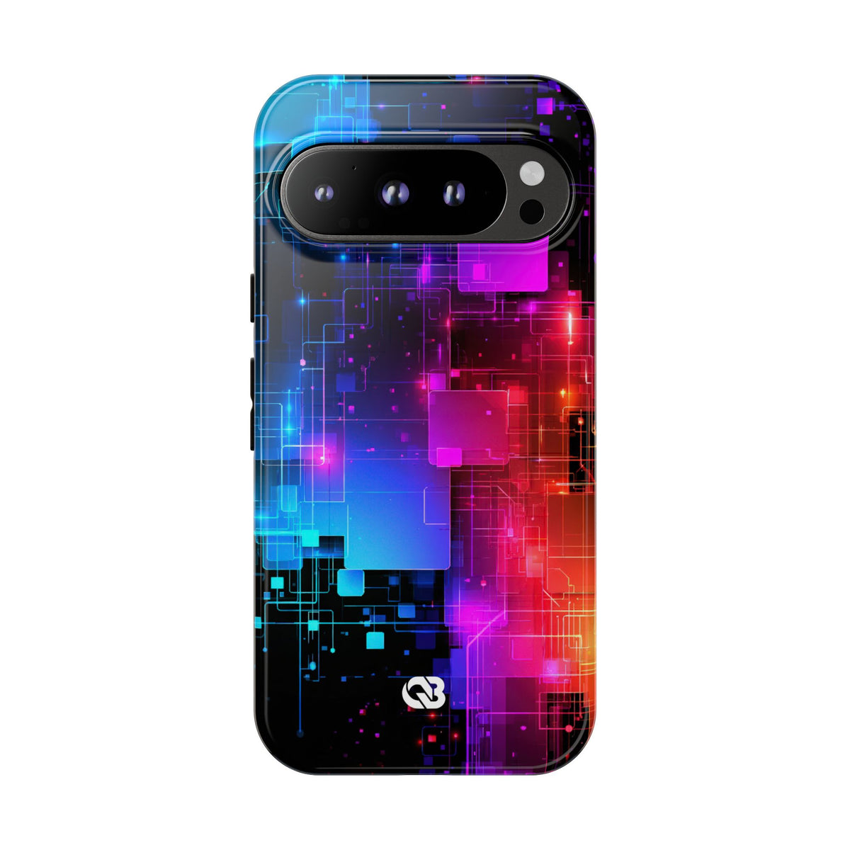 Spectral Circuit Grid · Tough Phone Case for Pixel · Black