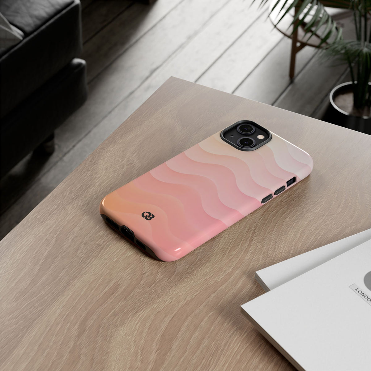 Blush Horizon Waves · Tough Phone Case for iPhone · Pink