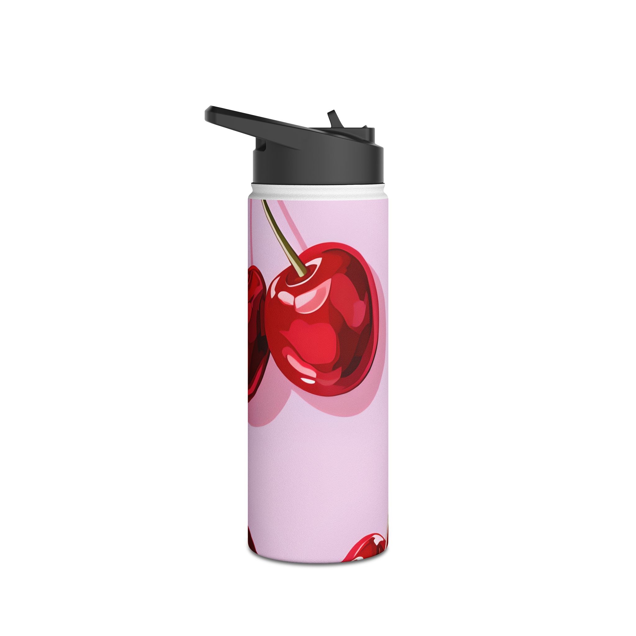 Glossy Cherry Glow - Stainless Steel Water Bottle