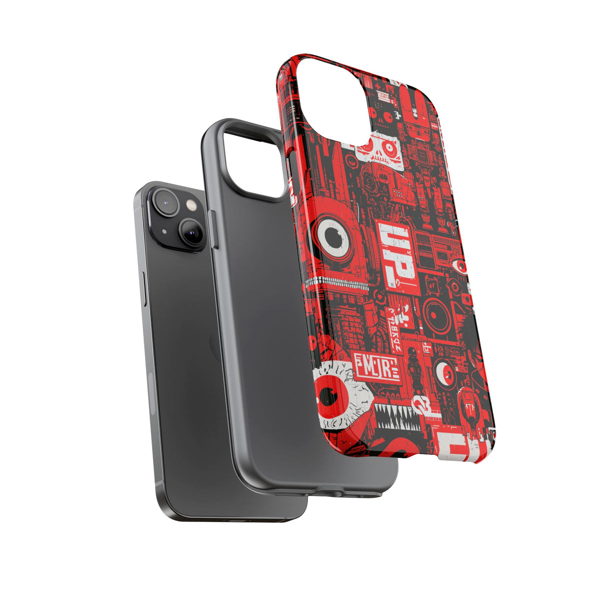 Neo Mecha Collage · Tough Phone Case for iPhone · Red