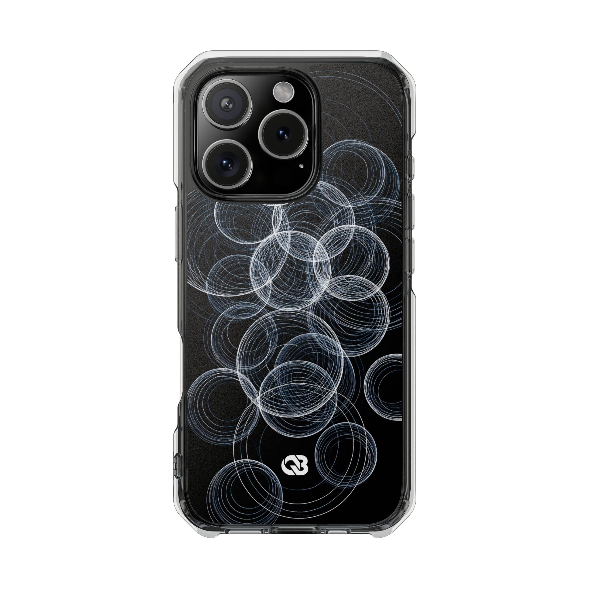 Black Impact MagSafe Phone Case for iPhone - Frosted Ring Matrix