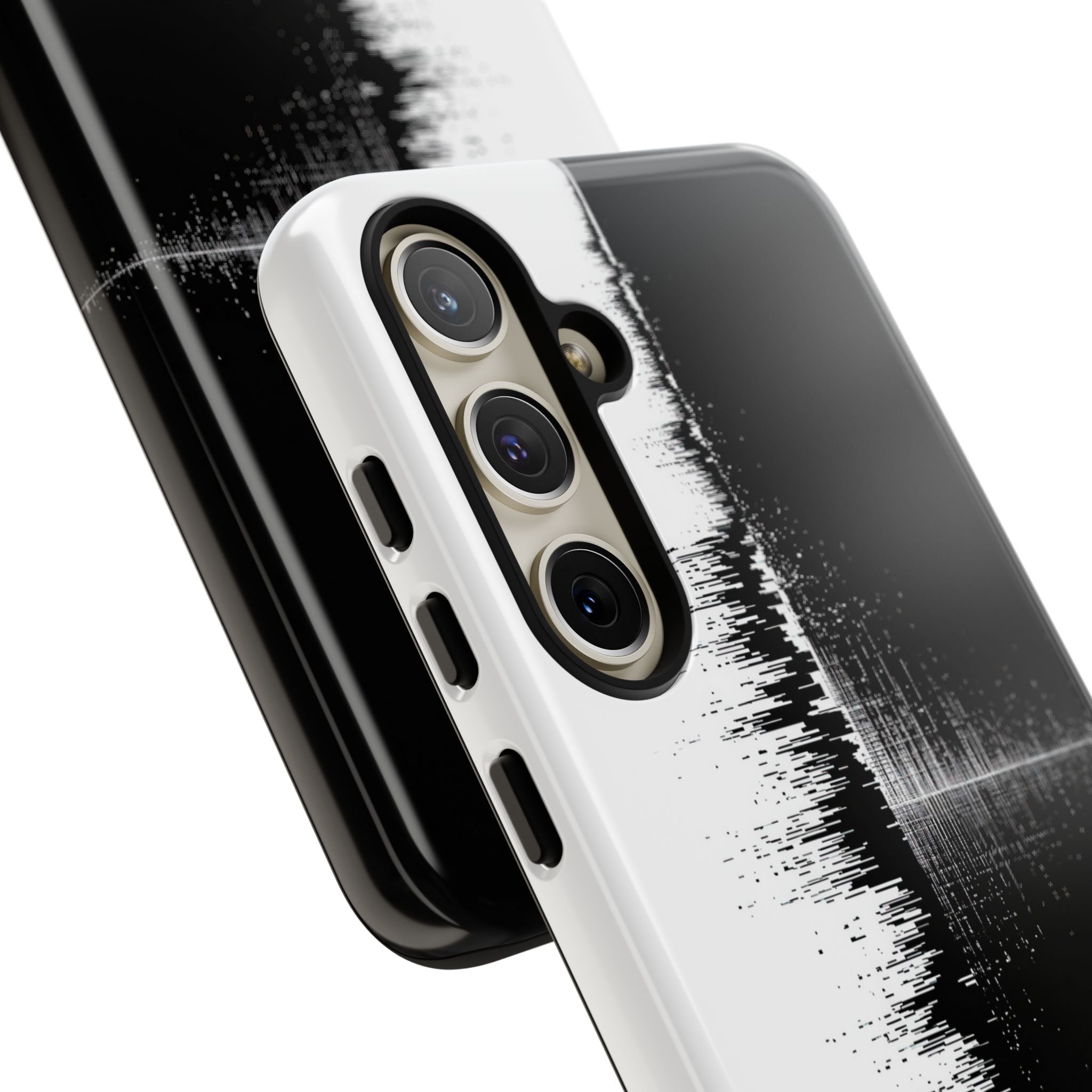 Black Tough Phone Case for Samsung - Static Signal Split