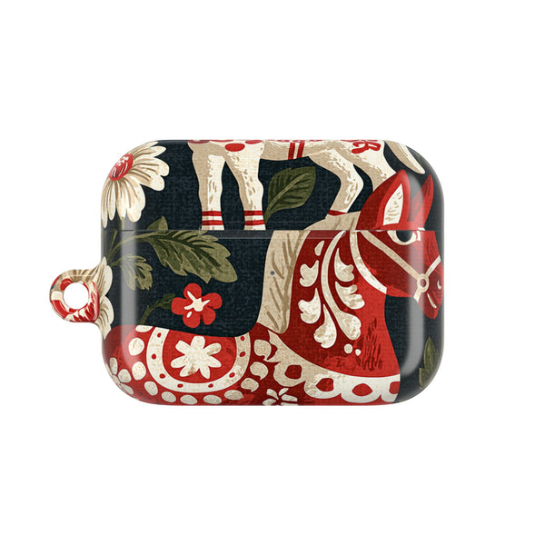 Nordic Dala Meadow · Hard Case for AirPods & AirPods Pro · Red