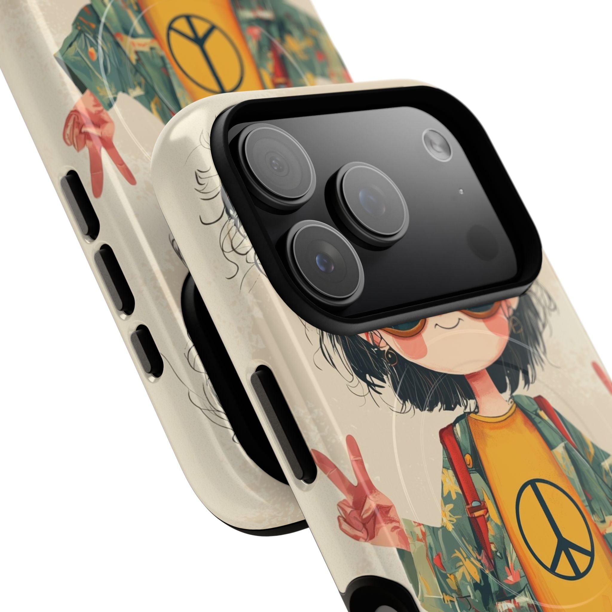 Retro Peace Girl · Tough+ Custodia per iPhone · Magsafe