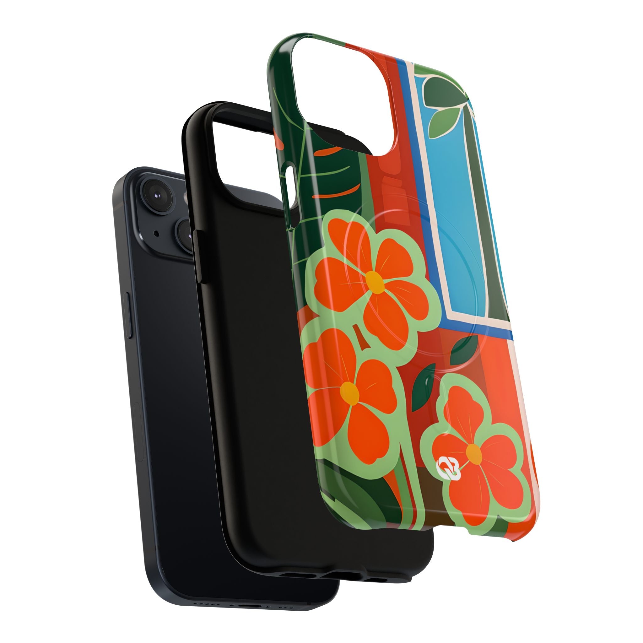 Vivid Jungle Collage · Tough+ Coque de téléphone pour iPhone · MagSafe