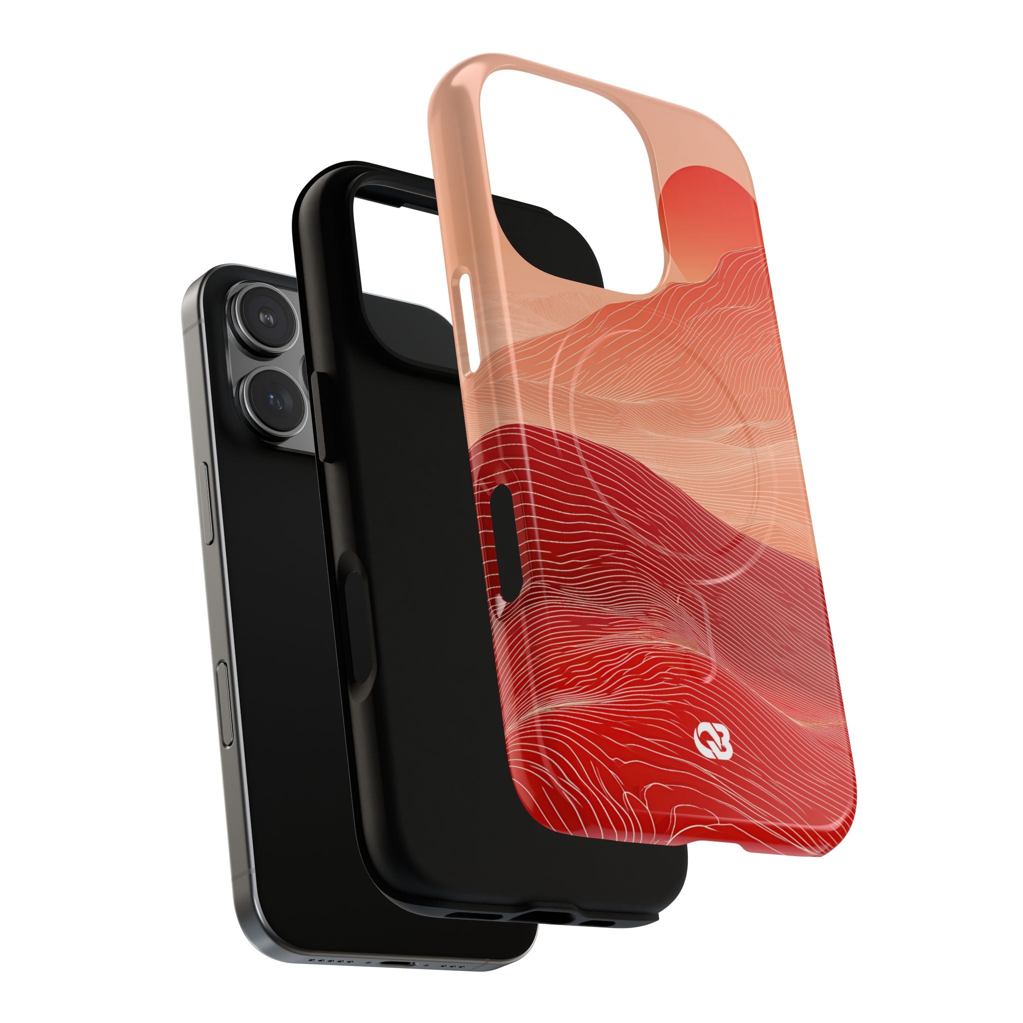 Red Tough 2.0 Magsafe Phone Case for iPhone - Crimson Ridge Lines
