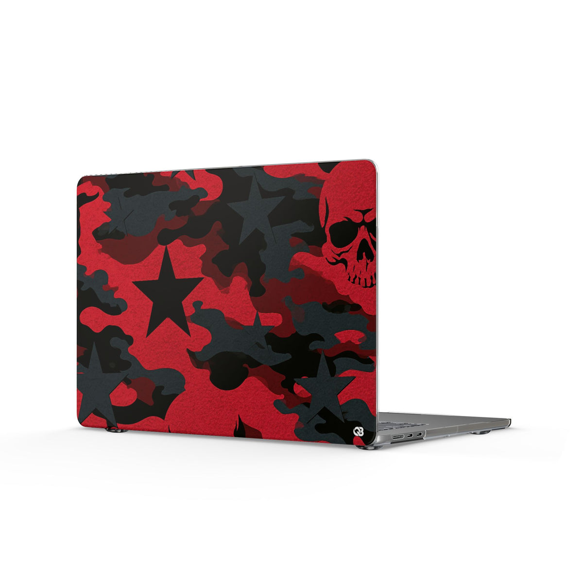 Crimson Skull Camo · Clear Hard Case for MacBook · Red