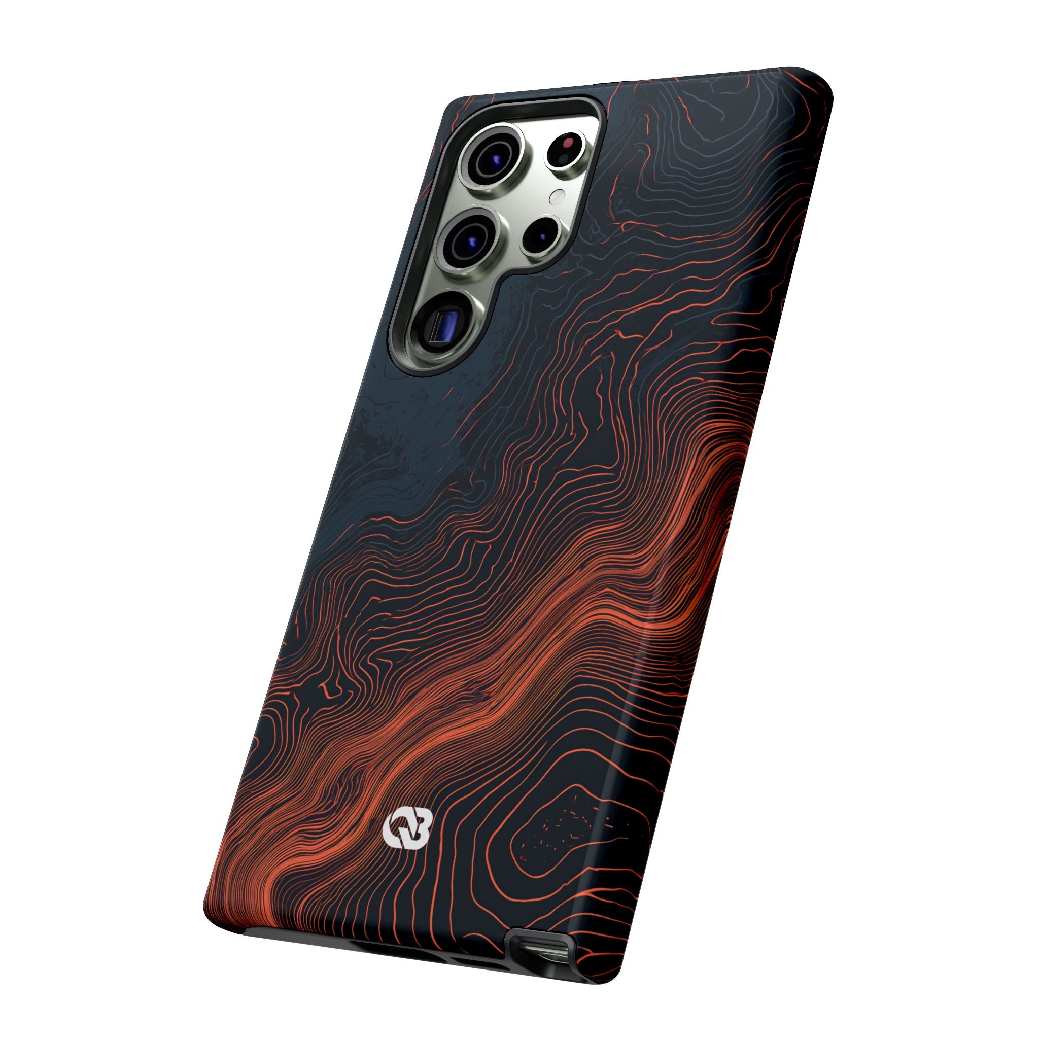 Black Tough Phone Case for Samsung - Volcanic Basalt Map