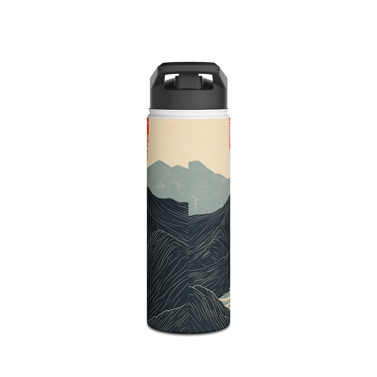 Crimson Ridge Horizon · Insulated Water Bottle · Black