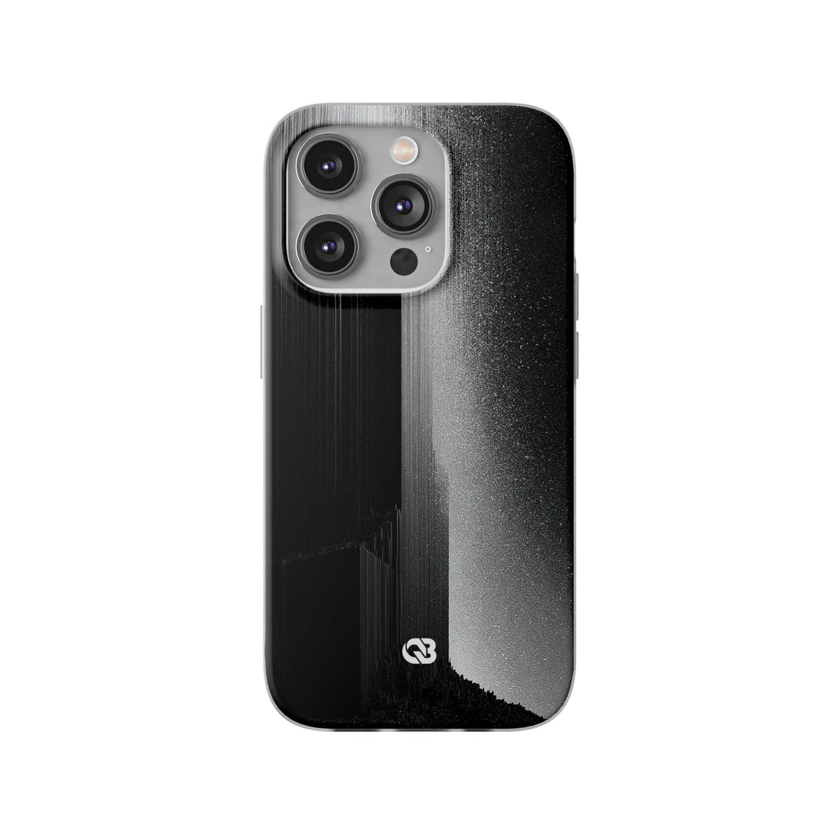 Black Lite Phone Case for iPhone - Brutalist Pixel Monolith