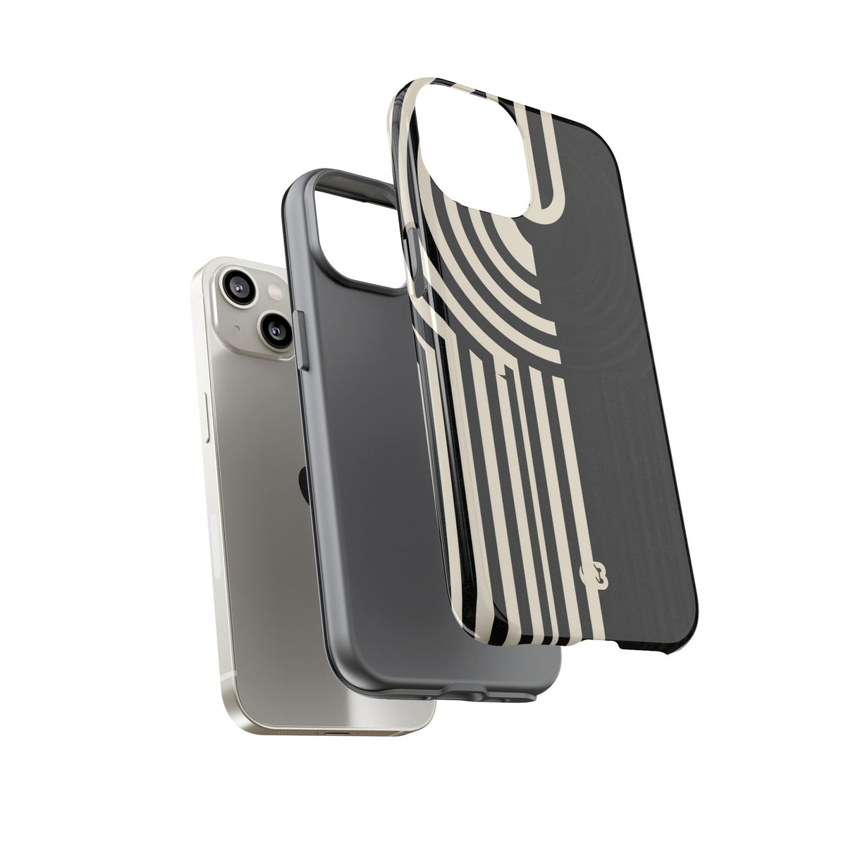 Beige Tough Phone Case for iPhone - Monolith Ivory Signal