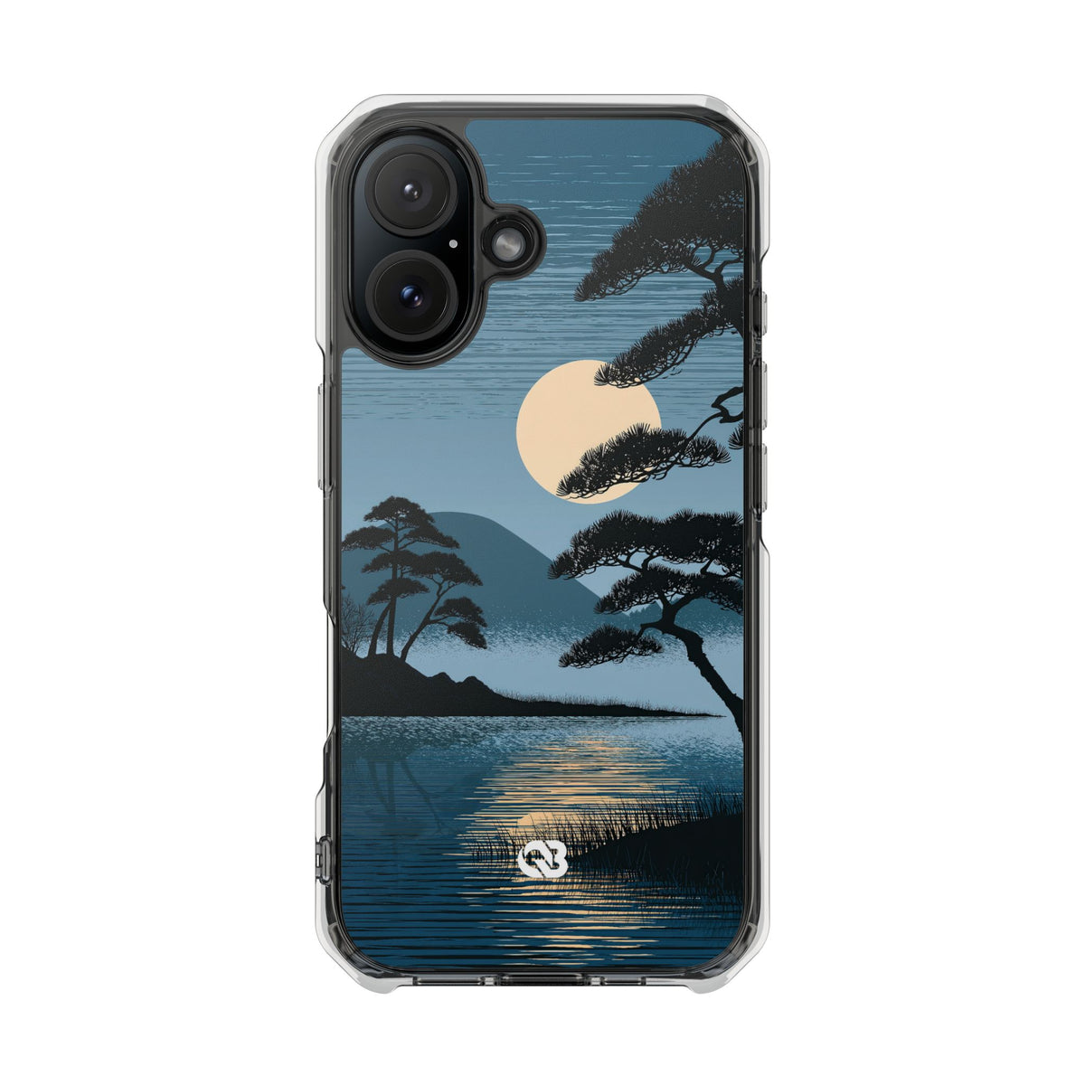 Moonlit Pine Horizon · Clear Impact Magnetic Phone Case for iPhone · Blue
