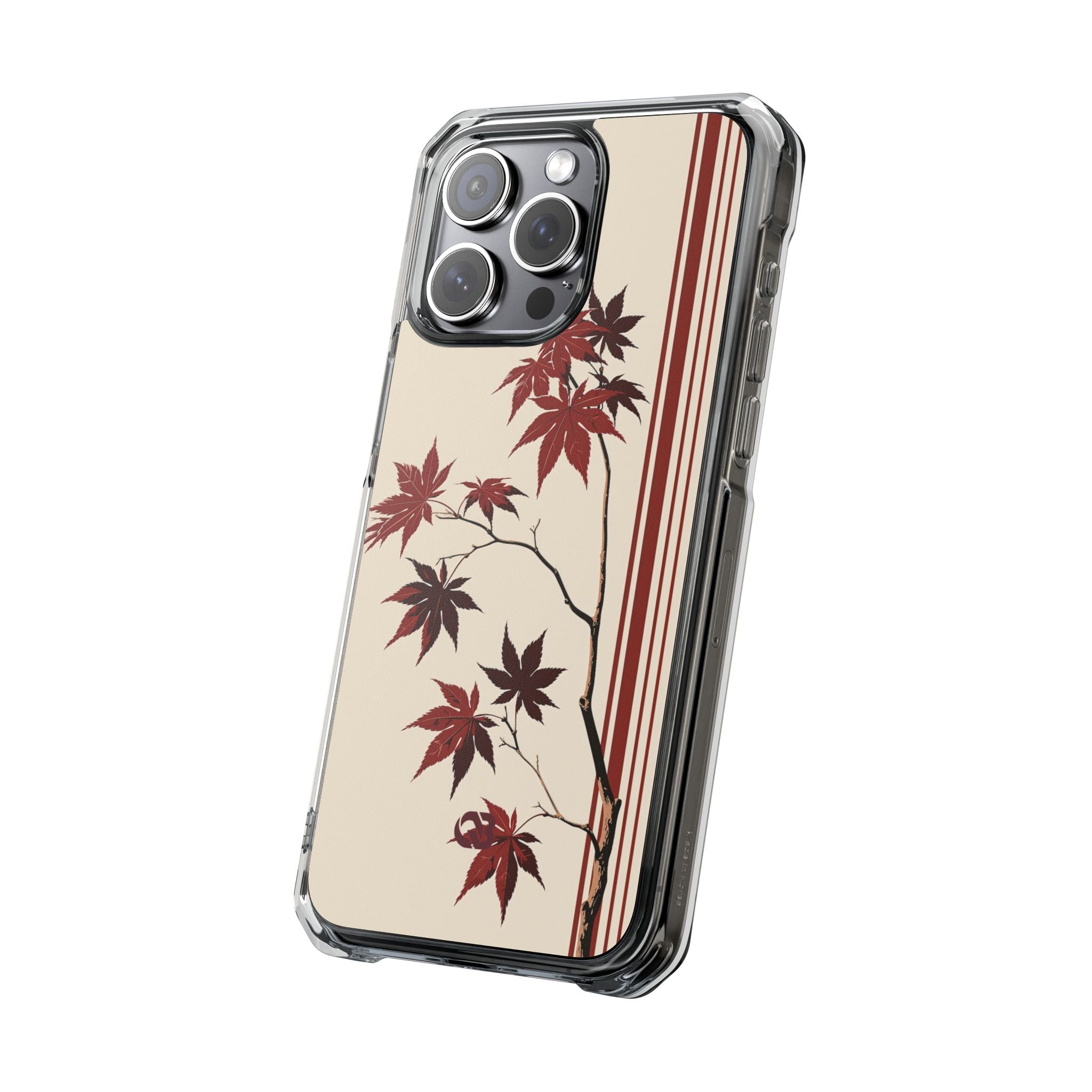 Red Impact MagSafe Phone Case for iPhone - Crimson Momiji Stripe