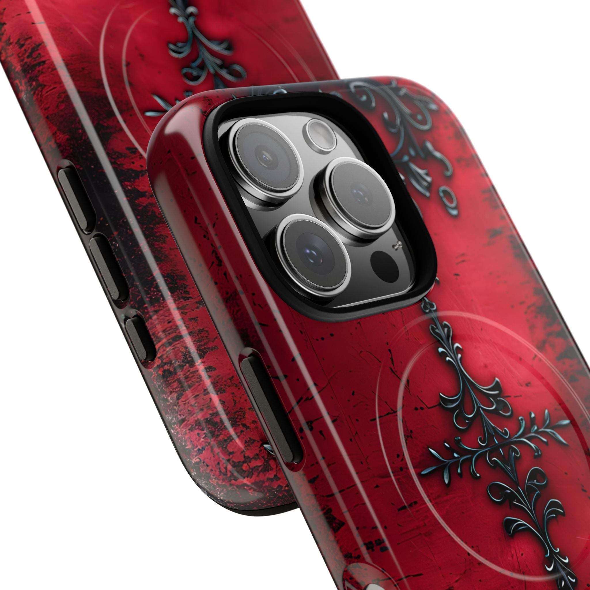 Crimson Gothic Filigree · Tough+ Coque de téléphone pour iPhone · MagSafe