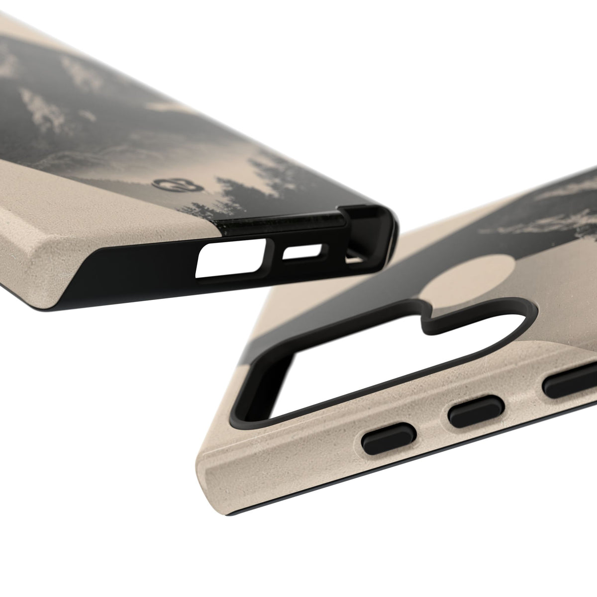 Beige Tough Phone Case for Samsung - Obsidian Summit Parchment