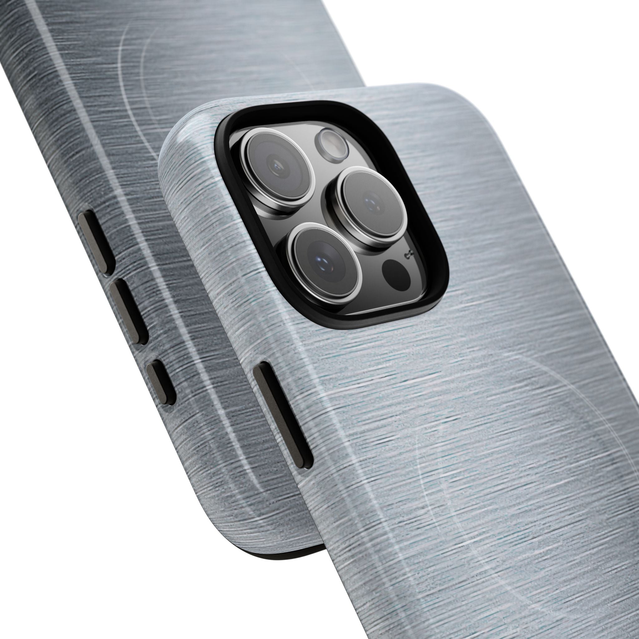 Silver Tough 2.0 Magsafe Phone Case for iPhone - Satin Chrome Grain