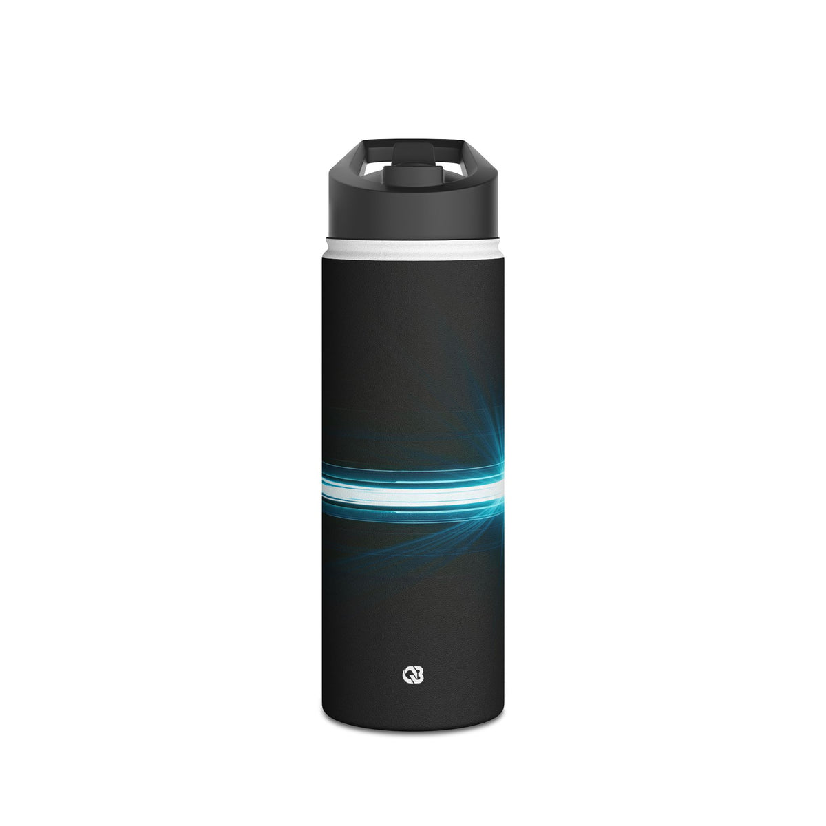 Cyan Anamorphic Flare · Insulated Water Bottle · Black