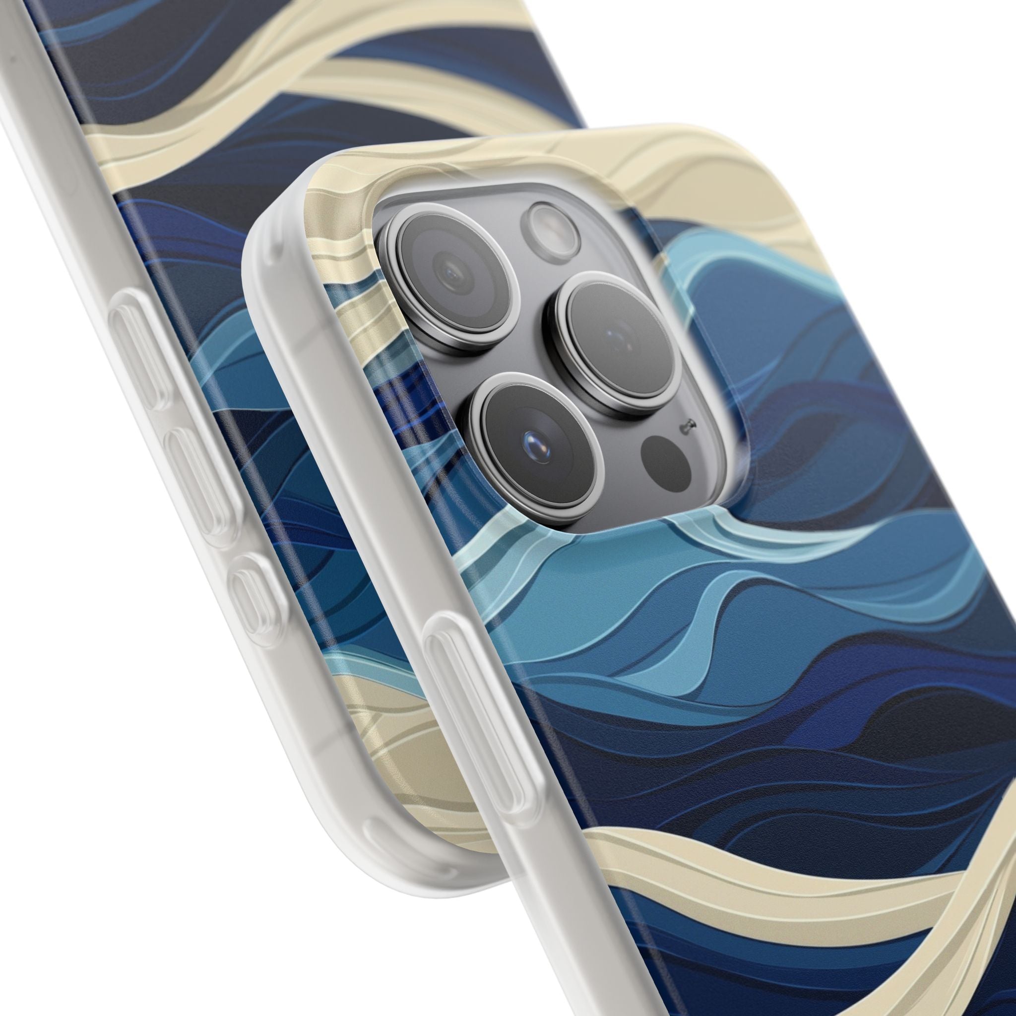 Cobalt Coast Layers · Soft Phone Case for iPhone