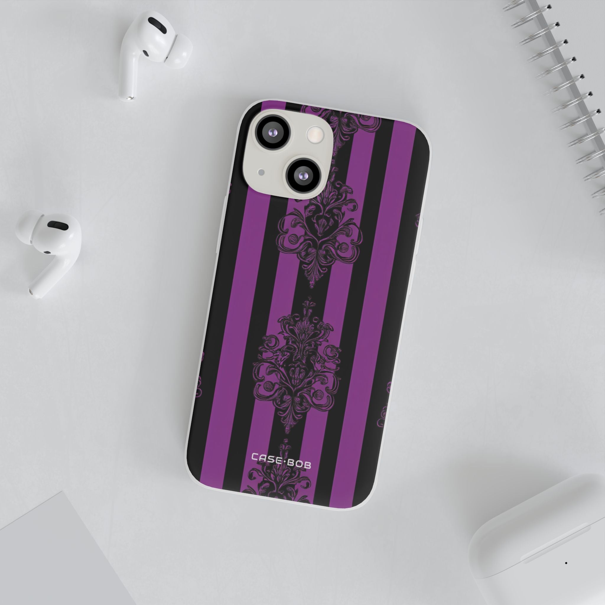 Damask Elegance Purple iPhone 13 mini Case - Soft