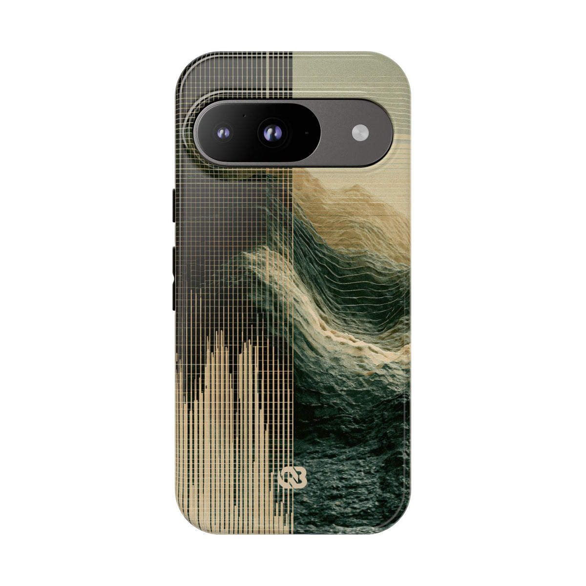 Beige Tough Phone Case for Google Pixel - Veridian Data Ridge