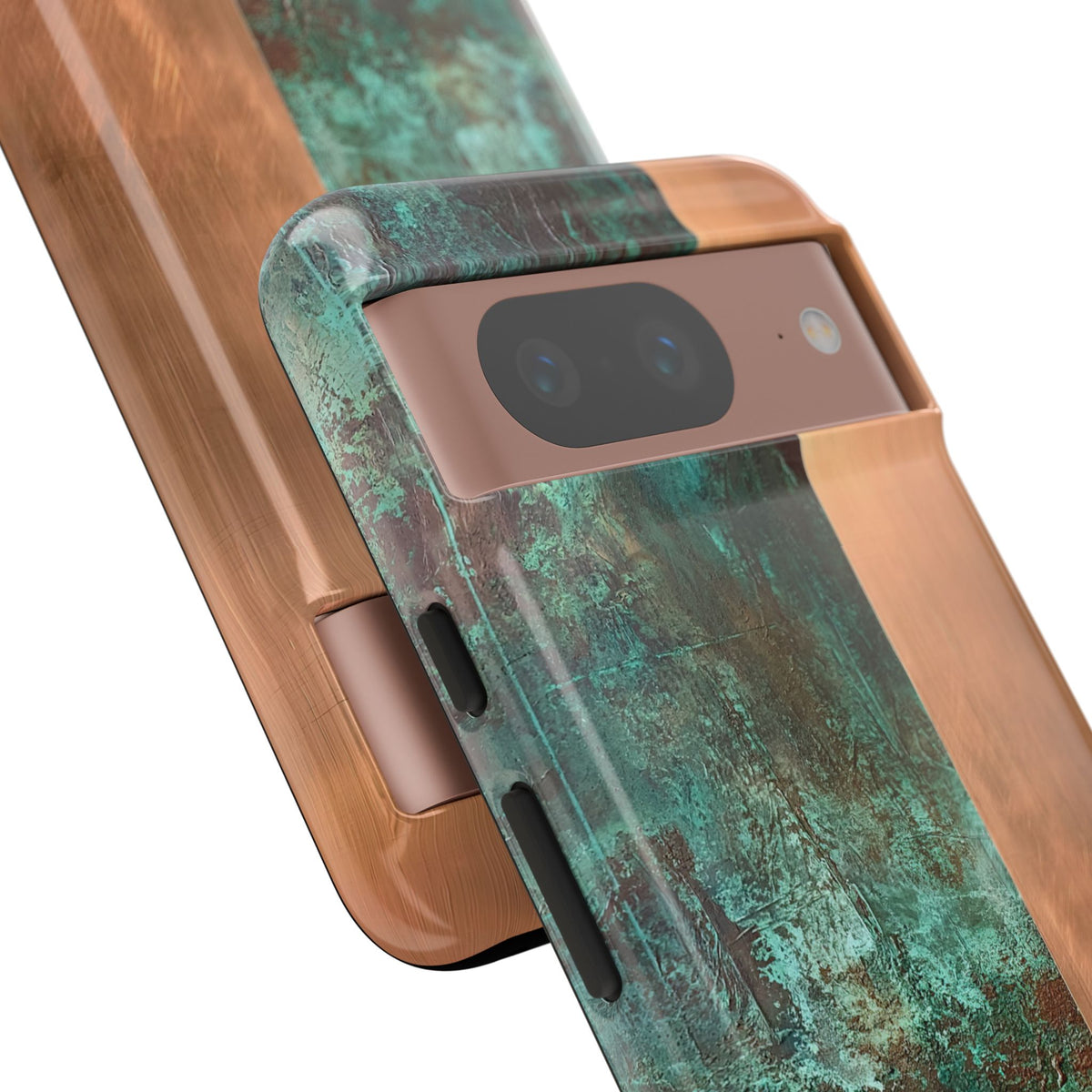 Teal Tough Phone Case for Google Pixel - Verdigris Copper Slab