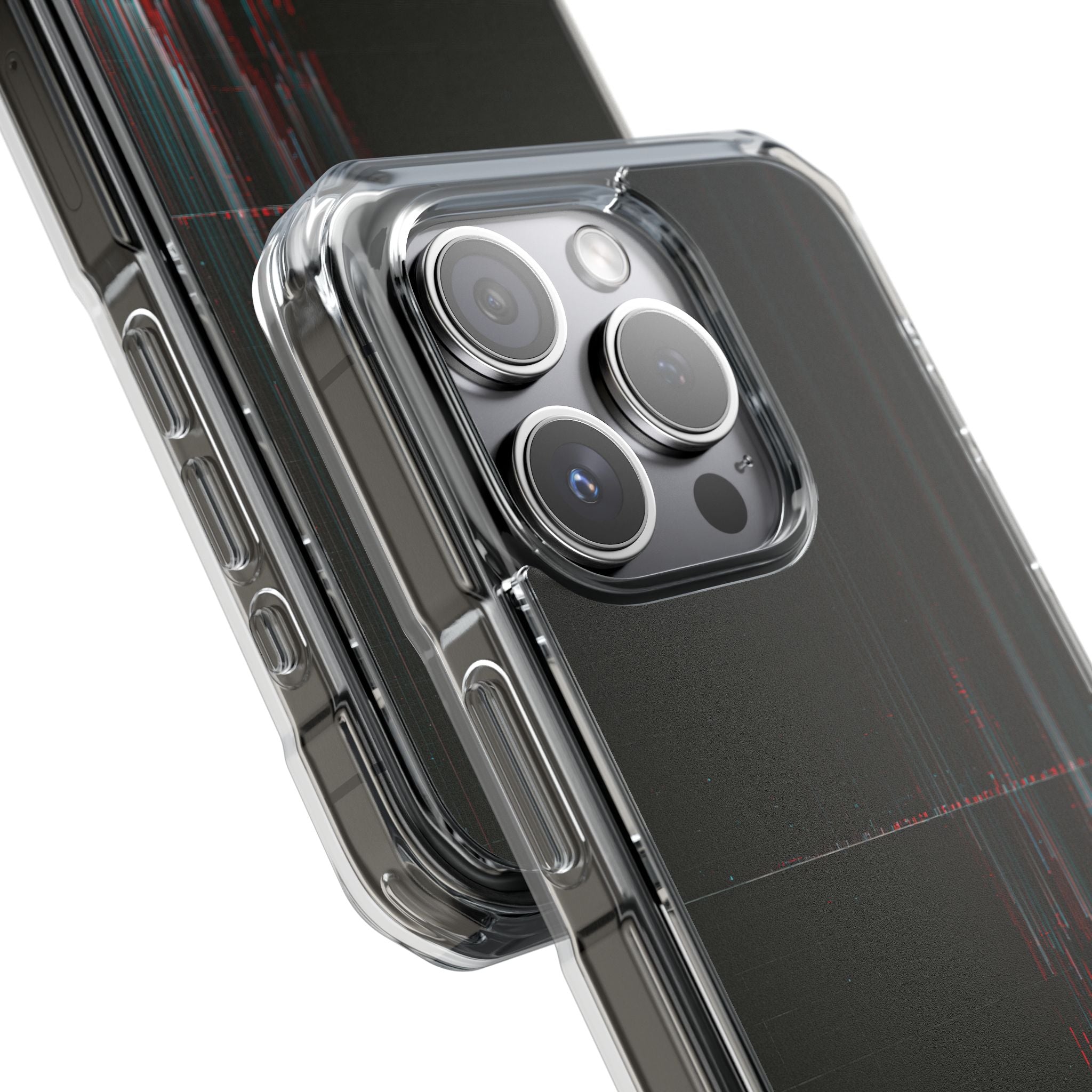 Black Impact MagSafe Phone Case for iPhone - Corrupted Data Stream