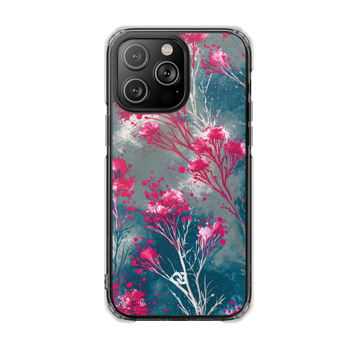 Cyber Blossom · Clear Impact Magnetic Phone Case for iPhone · Teal