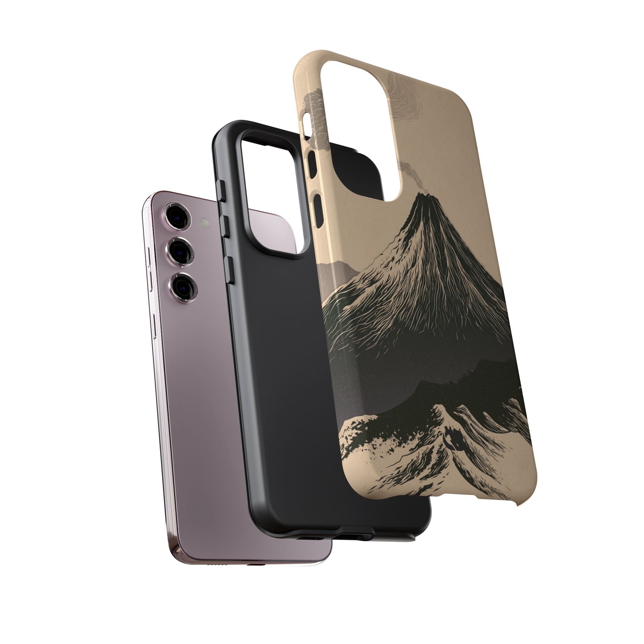 Beige Tough Phone Case for Samsung - Obsidian Ink Summit