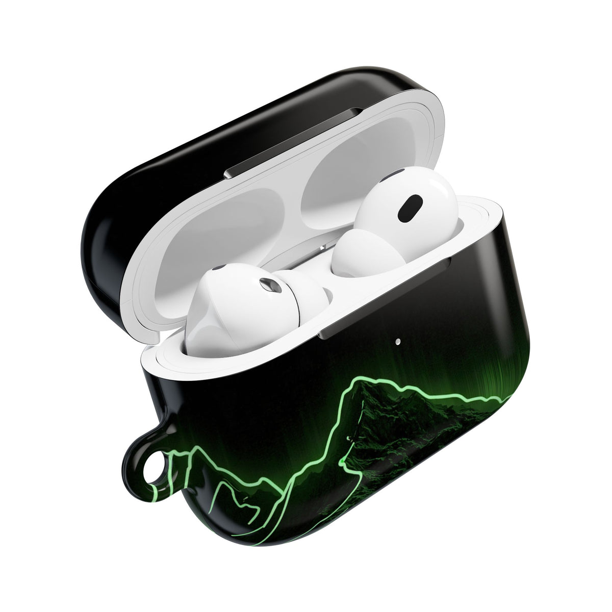 Nordic Mountain Contour · Hard Case for AirPods & AirPods Pro · Black