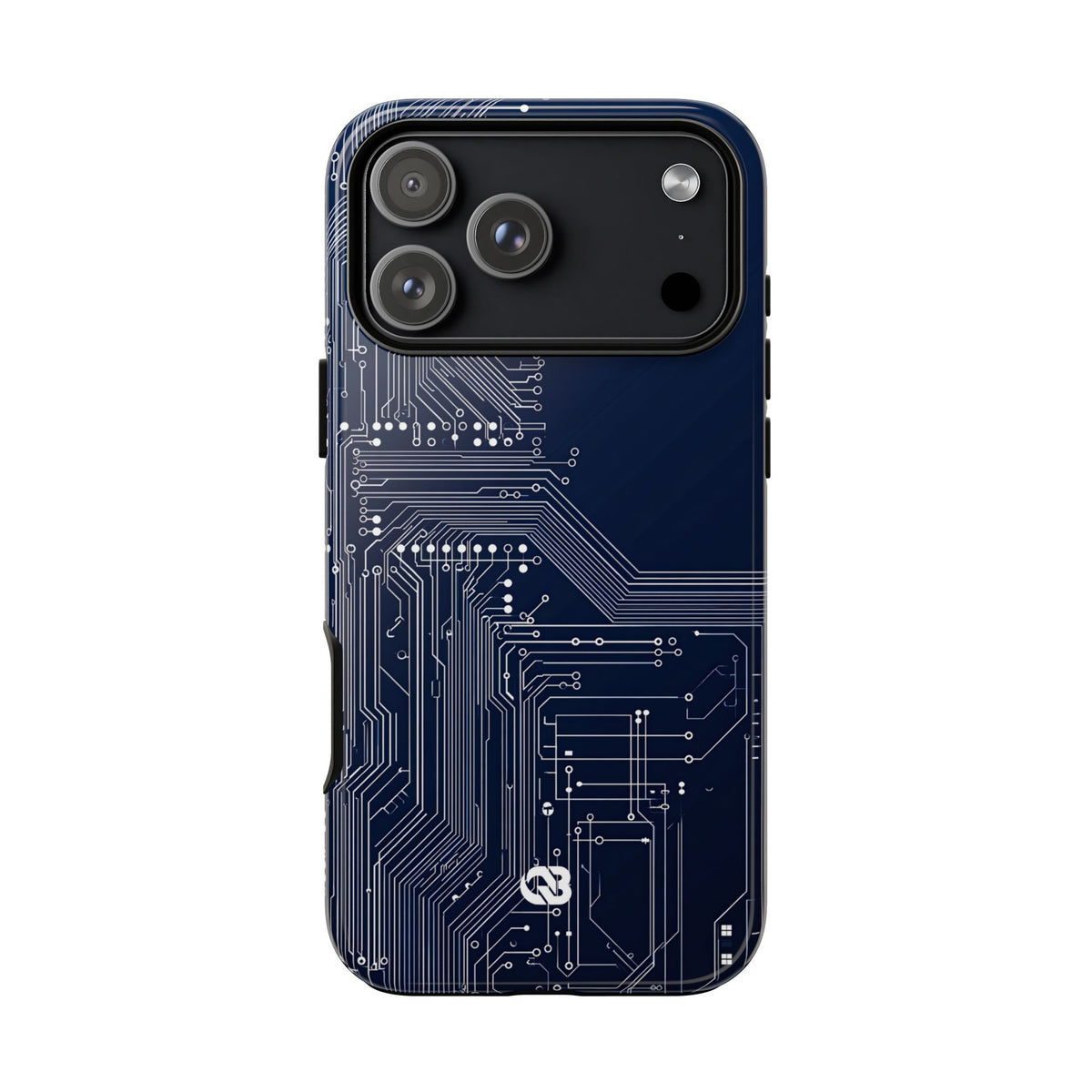 Blue Tough Phone Case for iPhone - Cobalt Data Stream