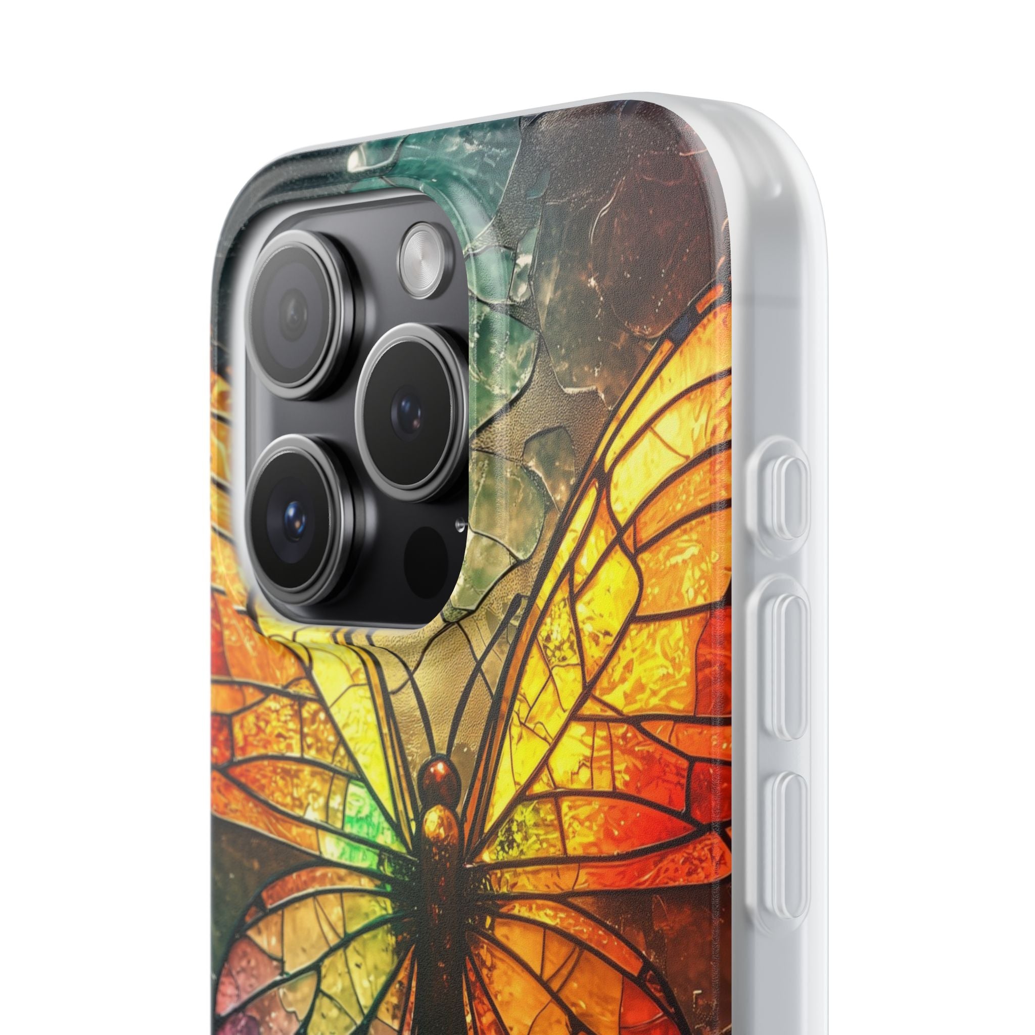 Vitraalvlinder iPhone 15 Pro hoesje - Soft