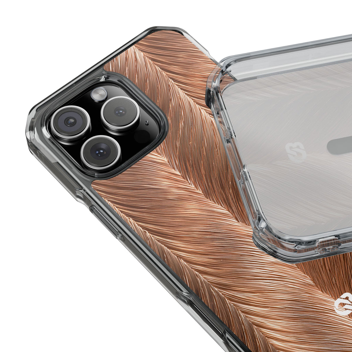 Rose Gold Weave · Clear Impact Magnetic Phone Case for iPhone · Brown