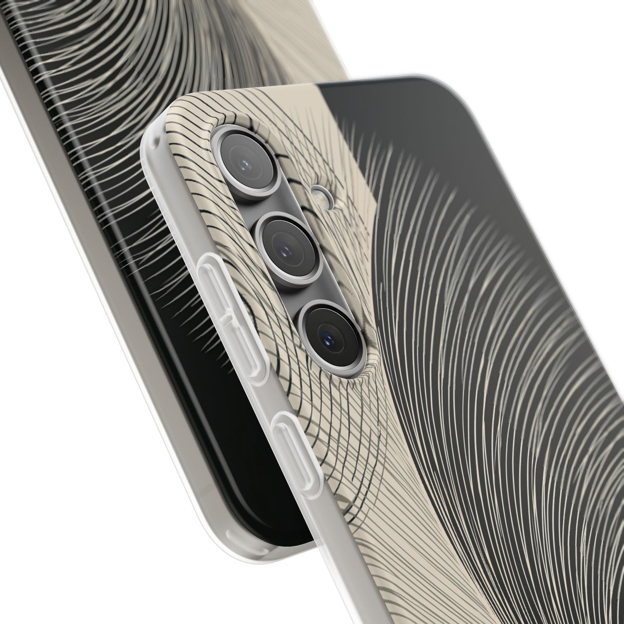 Beige Lite Phone Case for Samsung - Obsidian Cream Plume